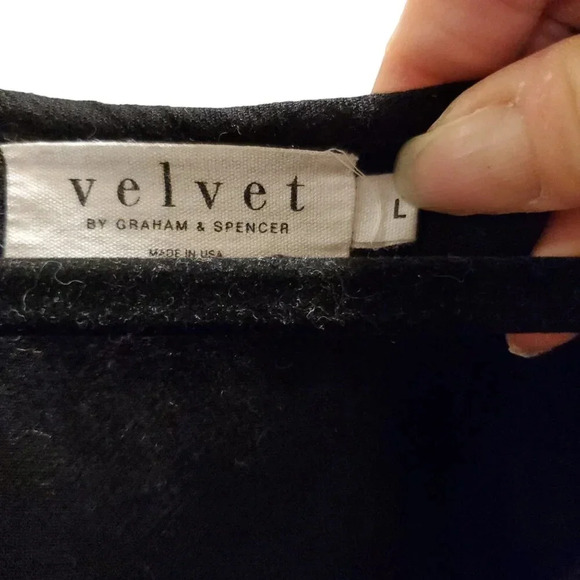 Velvet Black Button Front Hi Low Flowy Tunic Top Mini Dress L - Picture 4 of 16